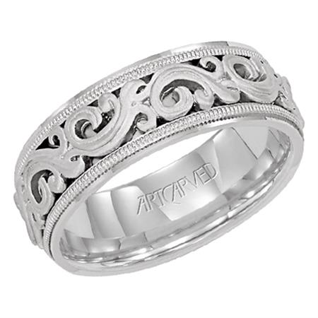 Precious Metal (No Stones) Wedding Bands  -  Men'