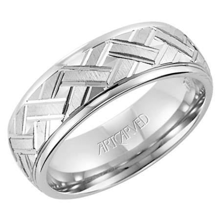 Precious Metal (No Stones) Wedding Bands  -  Men'