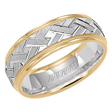 Precious Metal (No Stones) Wedding Bands  -  Men'