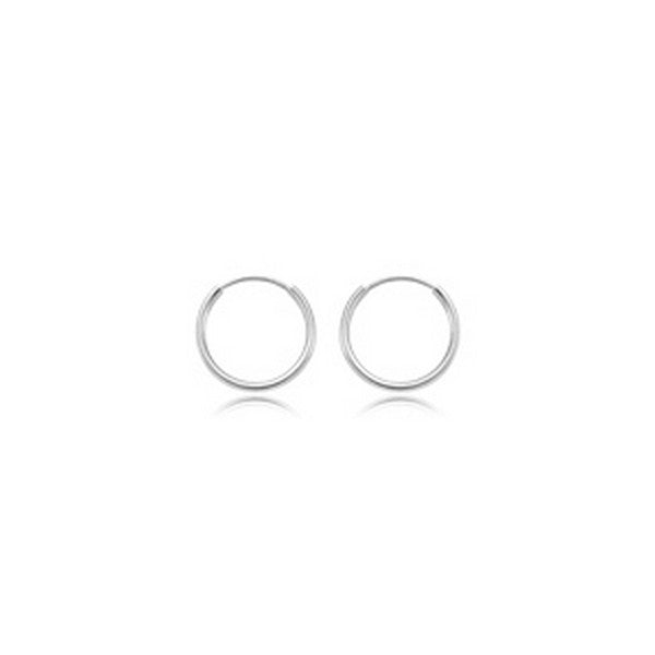 White Gold Endless Hoop Earrings