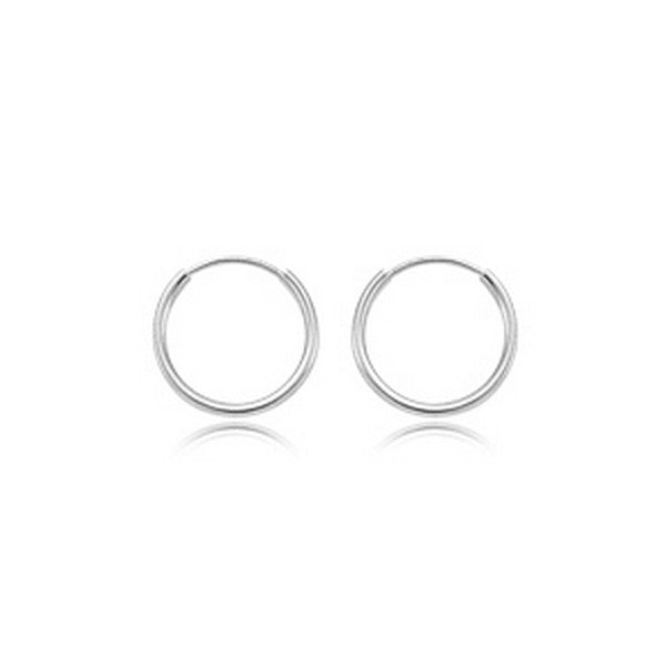 14 Karat White Gold Endless Hoop Earrings