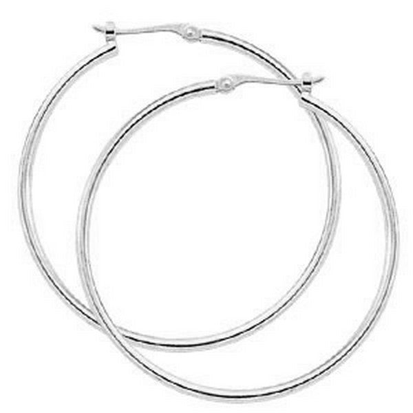 White Gold Hoop Earrings