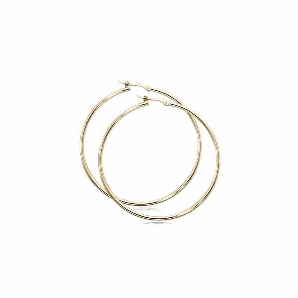 Yellow Gold Hinge Top Hoop Earrings