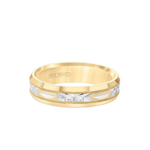 Yellow and White Gold Wedding Band