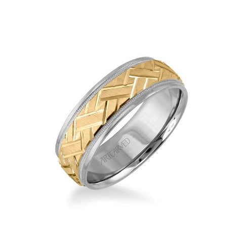 Yellow and White Gold Comfort fit Wedding Band
