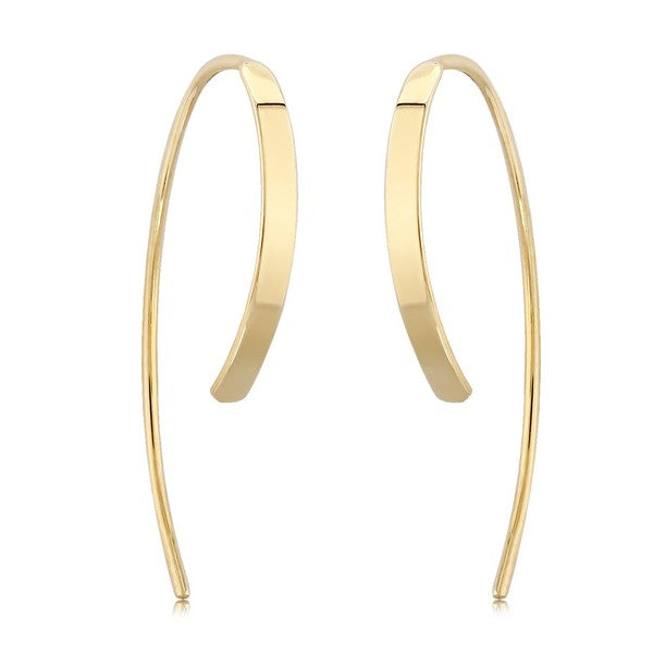 Yellow Gold Flat Sweep Earrings