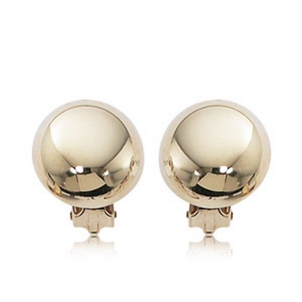 Yellow Gold Round Button Earring