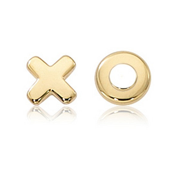 Yellow Gold Hug and Kiss Stud Earrings