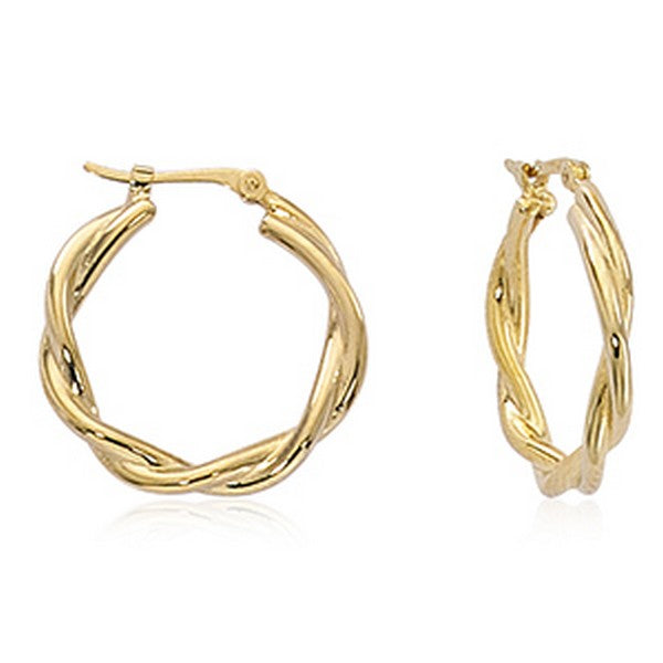 Yellow Gold Medium Double Twist Hoop Earrings
