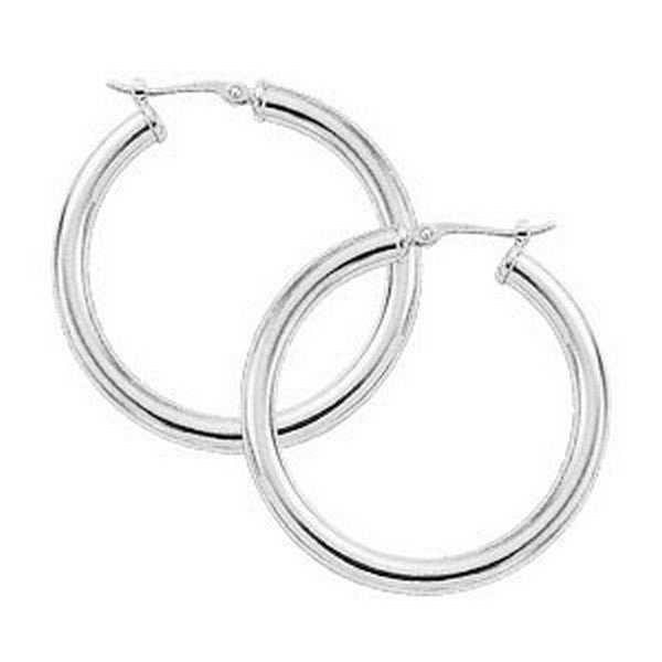 Sterling Silver Medium Hoop Earrings