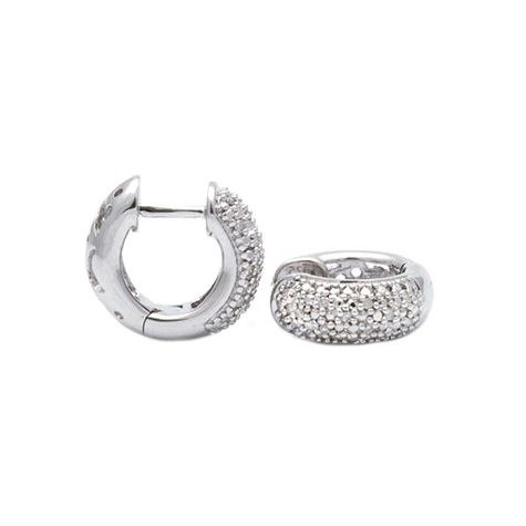 Silver Earrings with Diamond