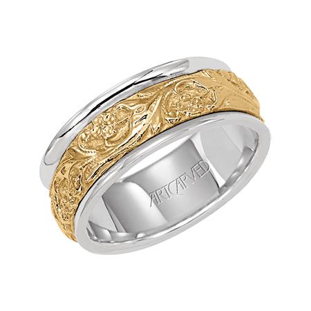 Precious Metal (No Stones) Wedding Bands  -  Men'