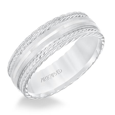 Precious Metal (No Stones) Wedding Bands  -  Men'