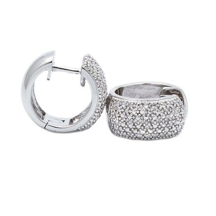 Silver Earrings with Diamond