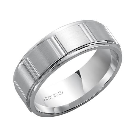 Precious Metal (No Stones) Wedding Bands  -  Men'