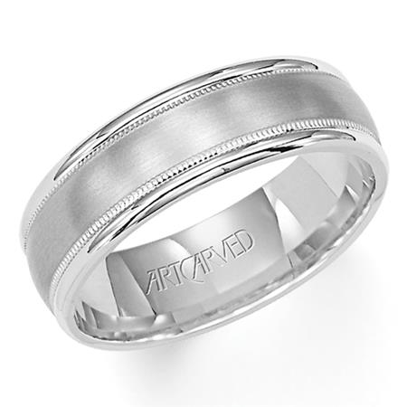 Precious Metal (No Stones) Wedding Bands  -  Men'