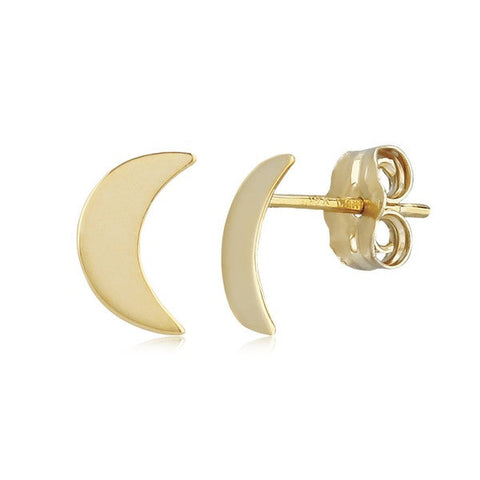 Small Crescent Moon Stud Earrings