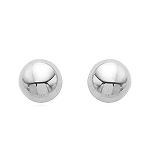 White Gold 12mm Button Earrings