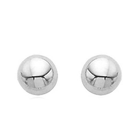 White Gold 12mm Button Earrings