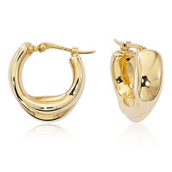 Yellow Gold Small Square Hoop Earrings