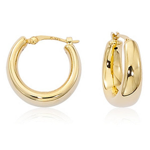 Yellow Gold Small Plain Round Hoop Earrings